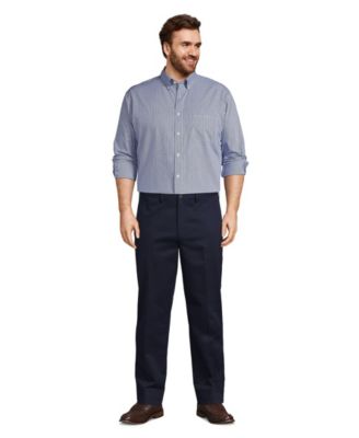 Men's Big and Tall Traditional Fit Pattern No Iron Supima Pinpoint Buttondown Collar Dress Shirt