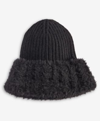 I.N.C. International Concepts - Faux Fur Cuff Ribbed Knit Beanie