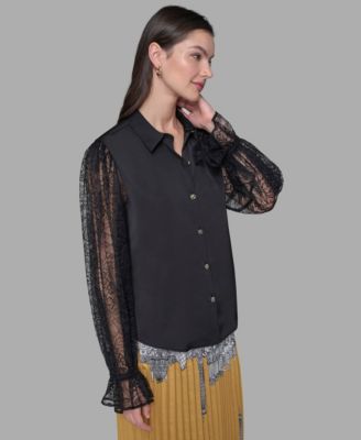 Women's Lace-Sleeve Top