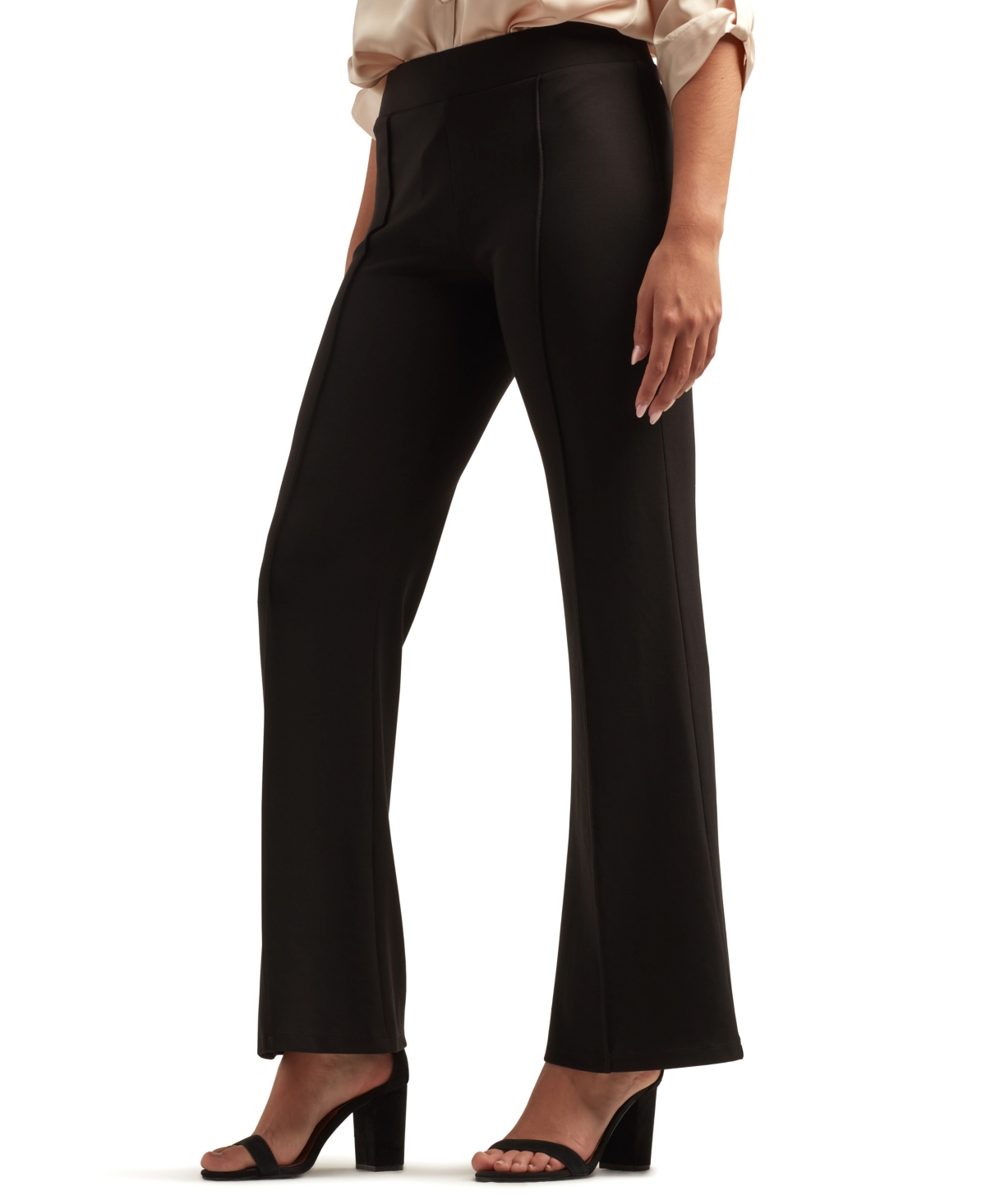 Bcx Juniors Seamed Wide-leg Scuba Pants In Black