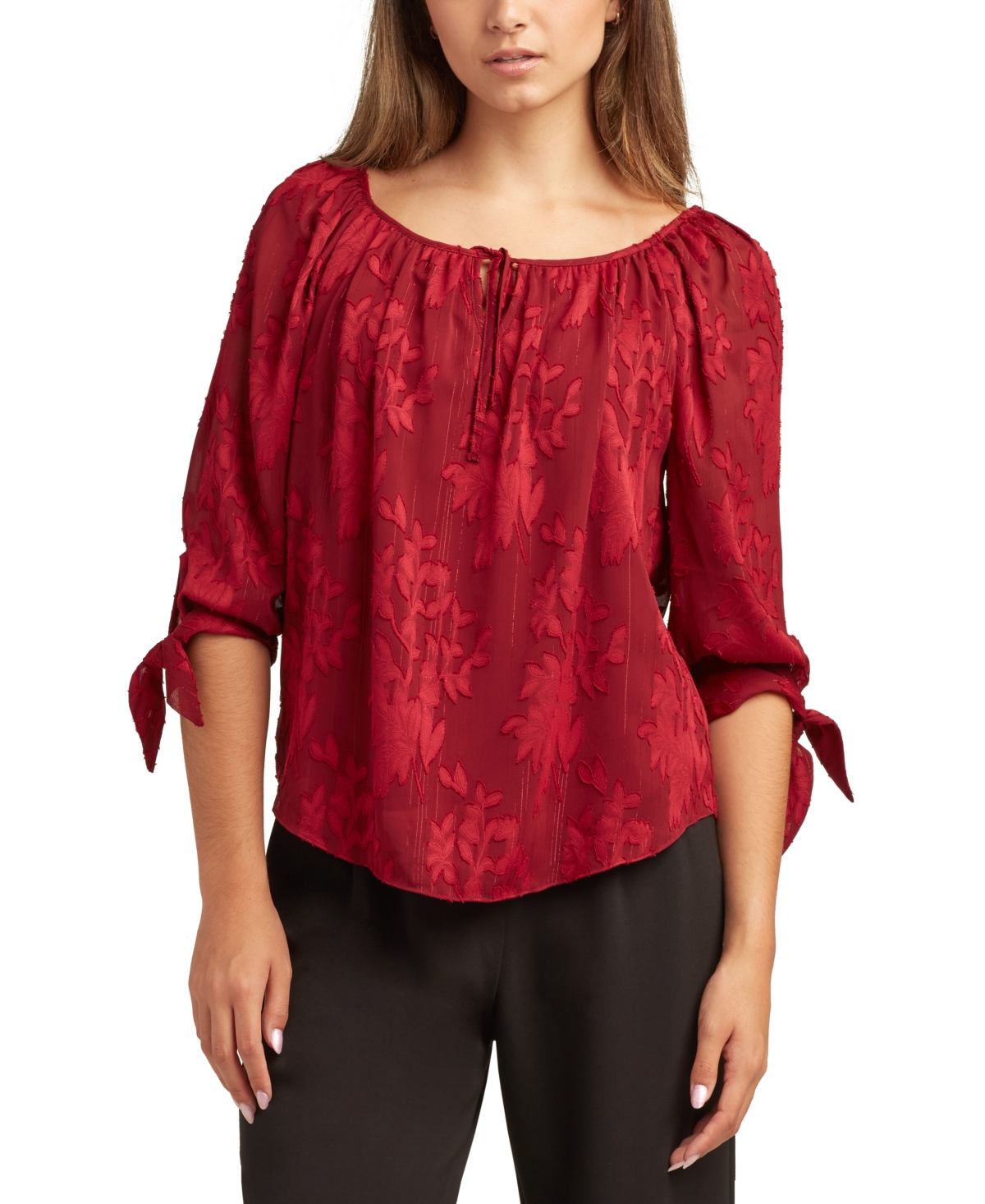 Bcx Juniors Yoryu Lurex Burnout Top In Red