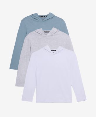 3 Pack Kids And Boys Basic Long Sleeve Hoodie T-Shirts
