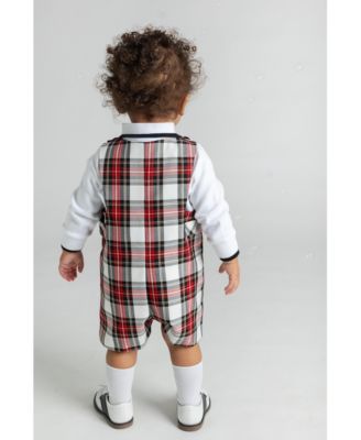 Baby Boys Plaid Shortall