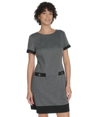 Women's Herringbone Crew Neck Dress