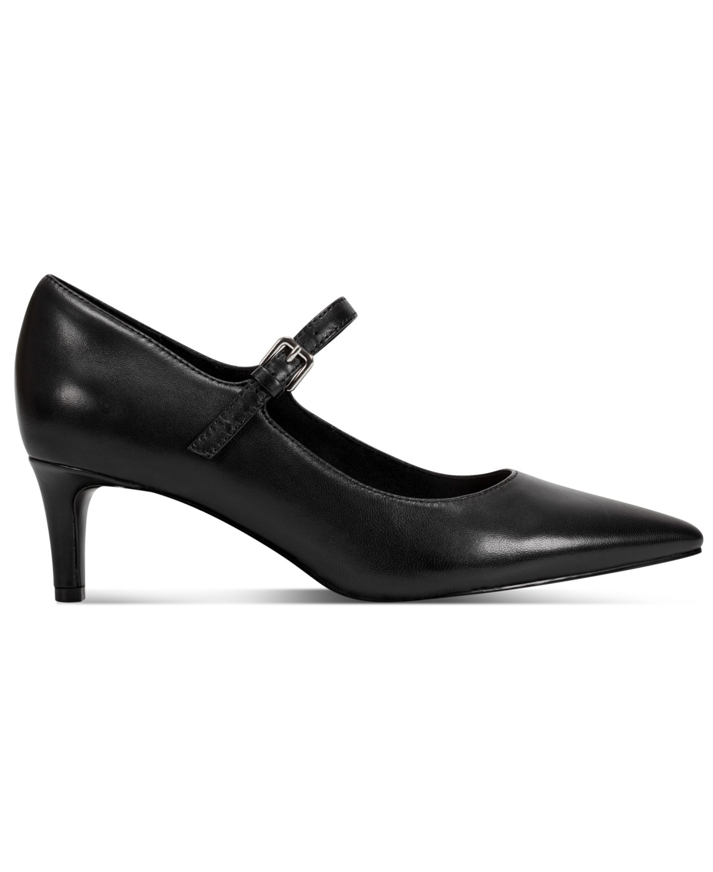 Женские туфли Rockport Chase Mary Jane Pointed Toe Pumps, цвет: Чёрный кожаный — фото 2