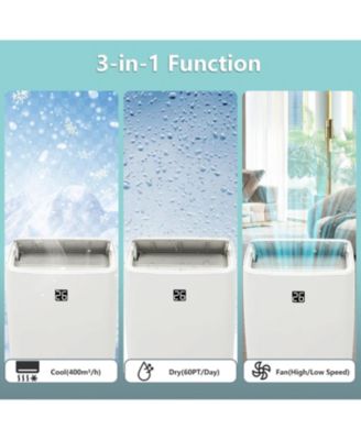 12,000 BTU Portable Air Conditioner - 3-in-1 AC Unit with Fan, Cooling & Dehumidification, Remote Control, 24H Timer, Cools up to 550 Sq. Ft