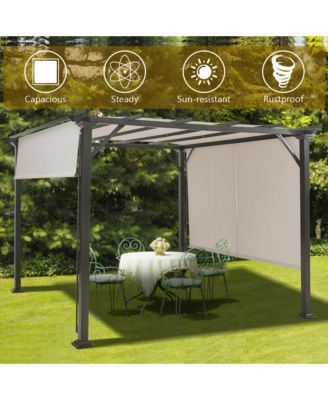 10' X 10' Pergola Kit Metal Frame Gazebo &Canopy Cover Patio Furniture Shelter