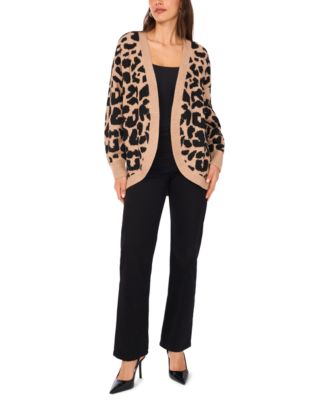 Women's Animal-Print Jacquard Cardigan Sweater