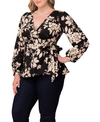 Plus Size Natasha Long Sleeve Wrap Top