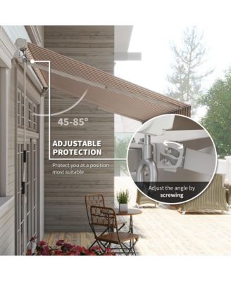 12' x 10' Outdoor Patio Manual Retractable Exterior Window Awning