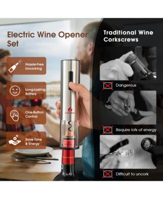 6 in 1Electric Wine Bottle Opener Set Rechargeable Cordless Corkscrew Opener Set