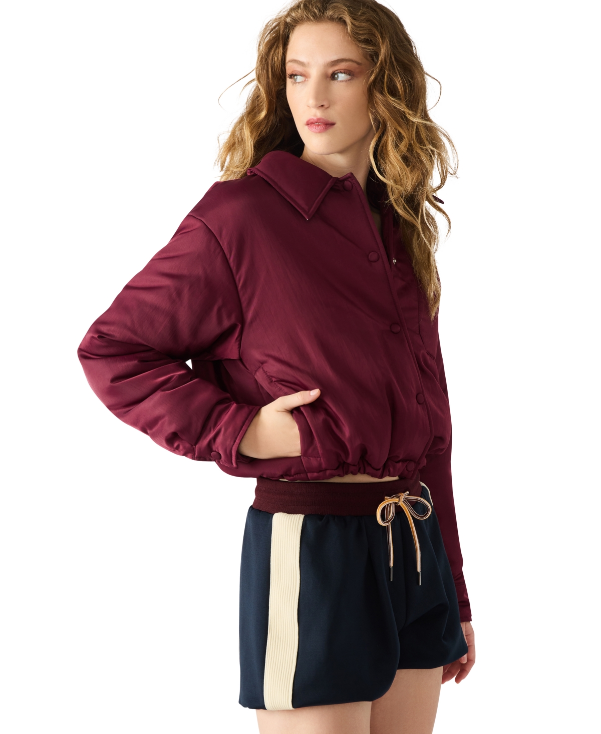 Steve Madden Selma Jacket In Burgundy