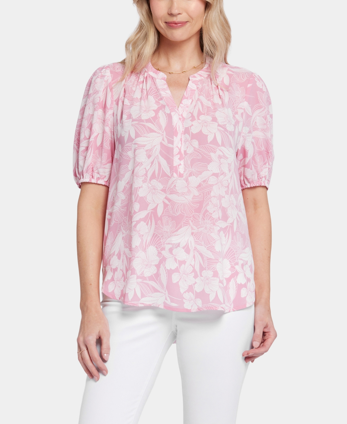 Women's Short Puff Sleeve Popover Top - Larissa