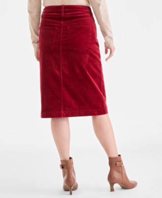 Women's Corduroy Midi Skirt, Macy's Exclusive