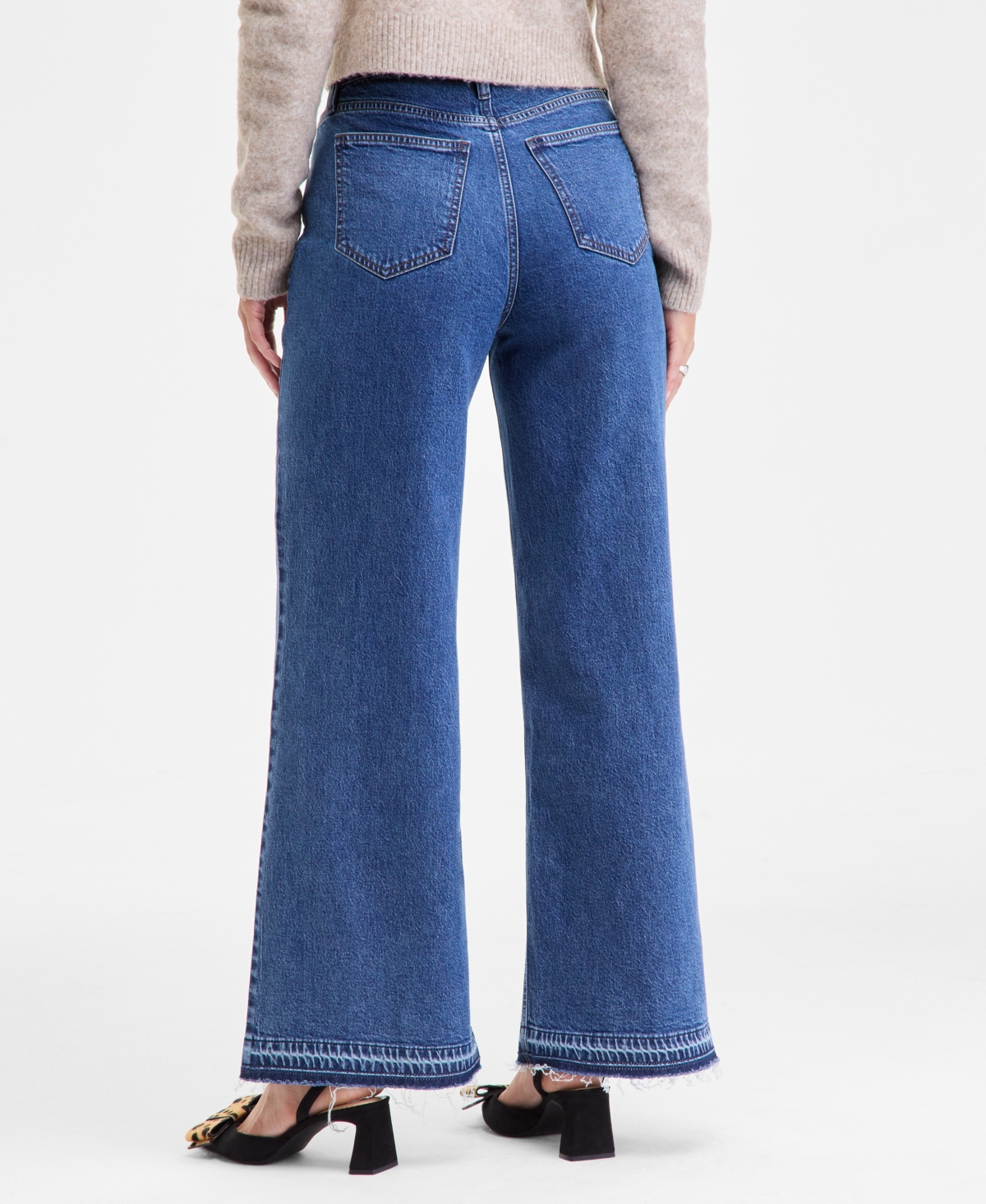 On 34th Women's Wide-leg Released-hem Jeans, Macy's Exclusive