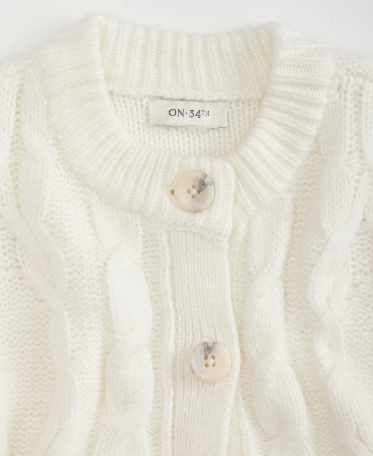 On 34th Women's Chunky Cable-knit Cardigan, Macy's Exclusive In White