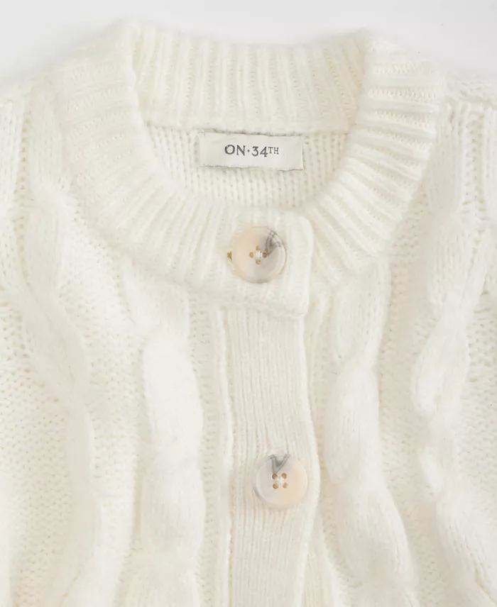 Women's Chunky Cable-Knit Cardigan - thumbnail 2