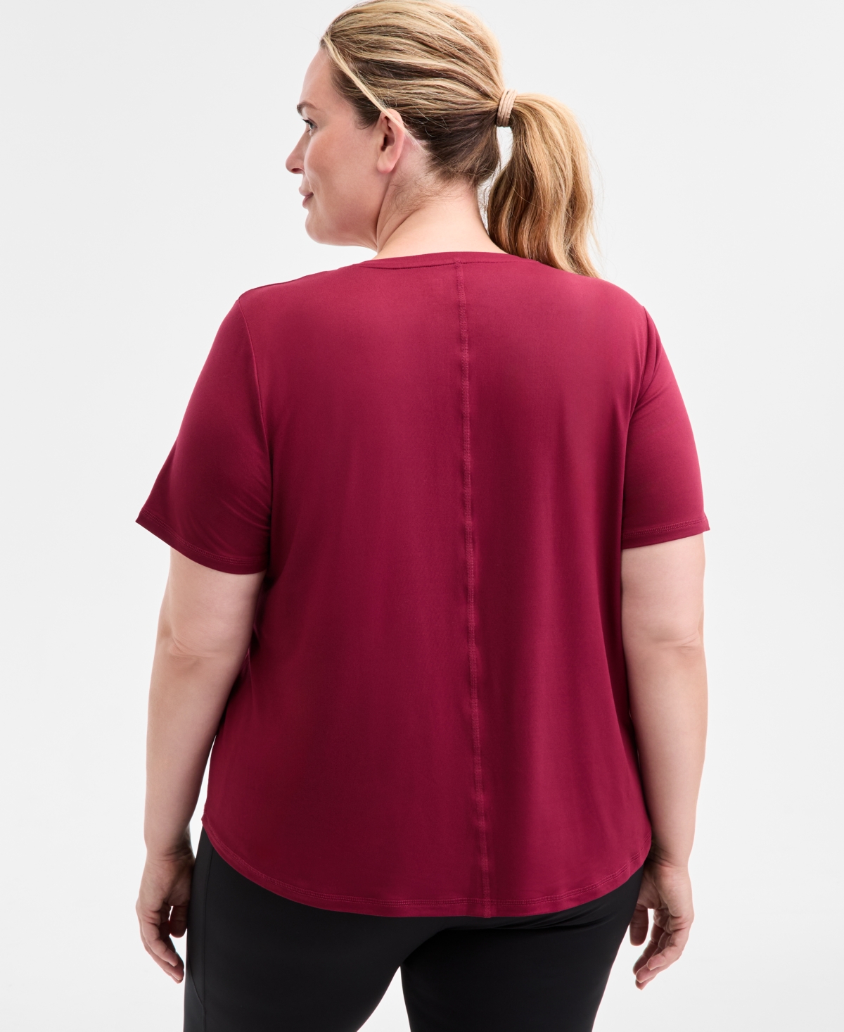 Id Ideology Plus Size Solid Essentials Active Tee, Created For Macy's In Pink