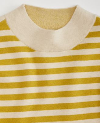 Women's Striped Mock Neck Sweater