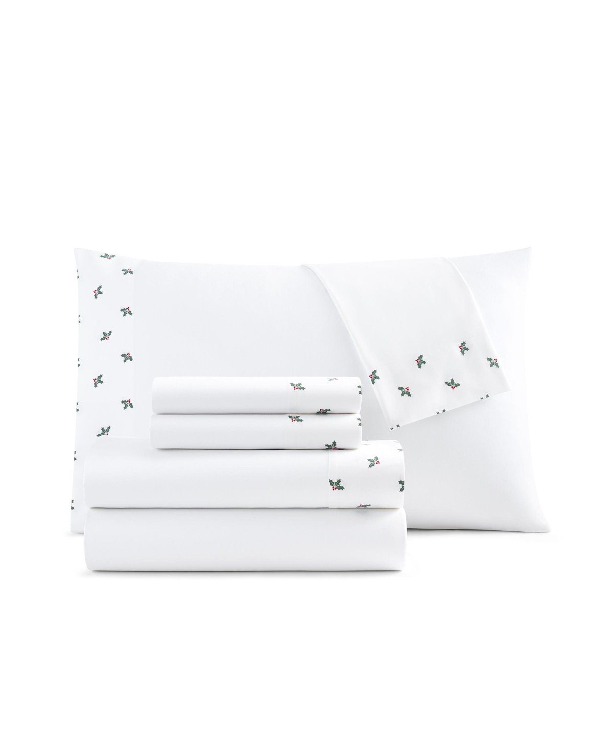 Fairfield Square Collection Brookline 1400 Thread Count 6 Pc. Sheet Set, Queen, Exclusively At Macy's In Miseltoe