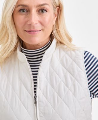 Women's Quilted Mock-Neck Vest, Created for Macy's