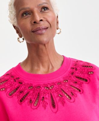 Women's Embroidery Crewneck Sweatshirt, Macy's Exclusive