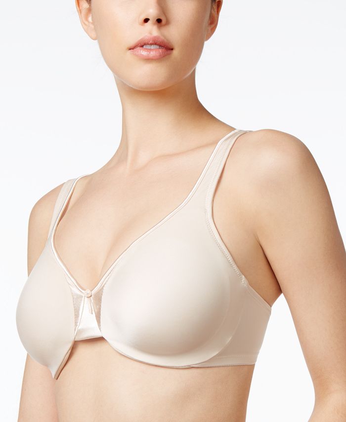 Olga Side Smoothing Bra 42D Underwire Satin Padded Cup Adjustable Straps  Nude