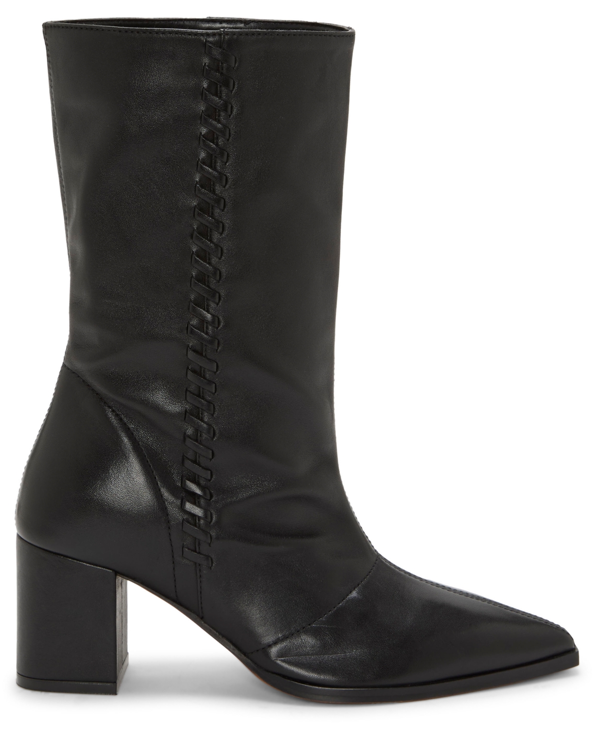 Vince Camuto Lorrys Whipstitch Block Heel Boot In Black