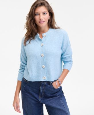 Women's Crewneck Cropped Cardigan, Macy's Exclusive