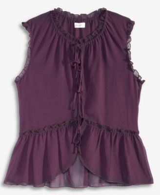 Women's Tie-Front Peplum Tank, Macy's Exclusive