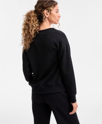 Women's Fleece V-Neck Sweatshirt, Created for Macy's