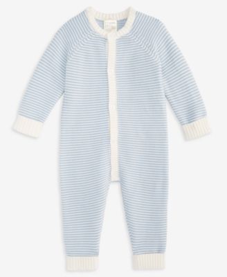 First Impressions - Baby Bunny Striped Cotton Romper