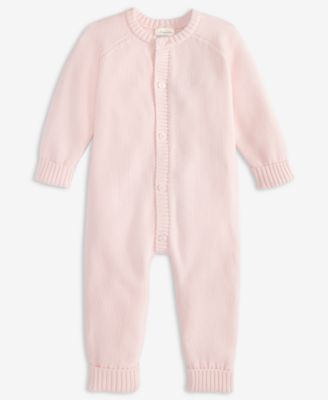 Baby Cotton Long-Sleeve Sweater Romper, Created for Macy's