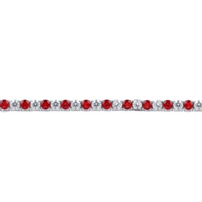 Sterling Silver with Colored Cubic Zirconia Tennis Bracelet For Women