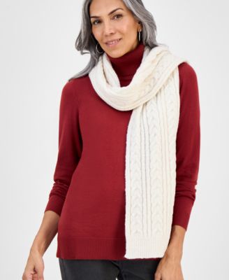Women's Solid Cable Knit Scarf, Macy's Exclusive 