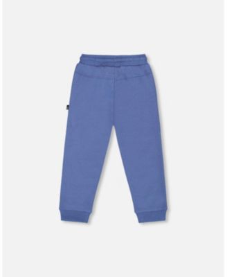Baby Boys Fleece Sweatpants with Articulated Knees Blue