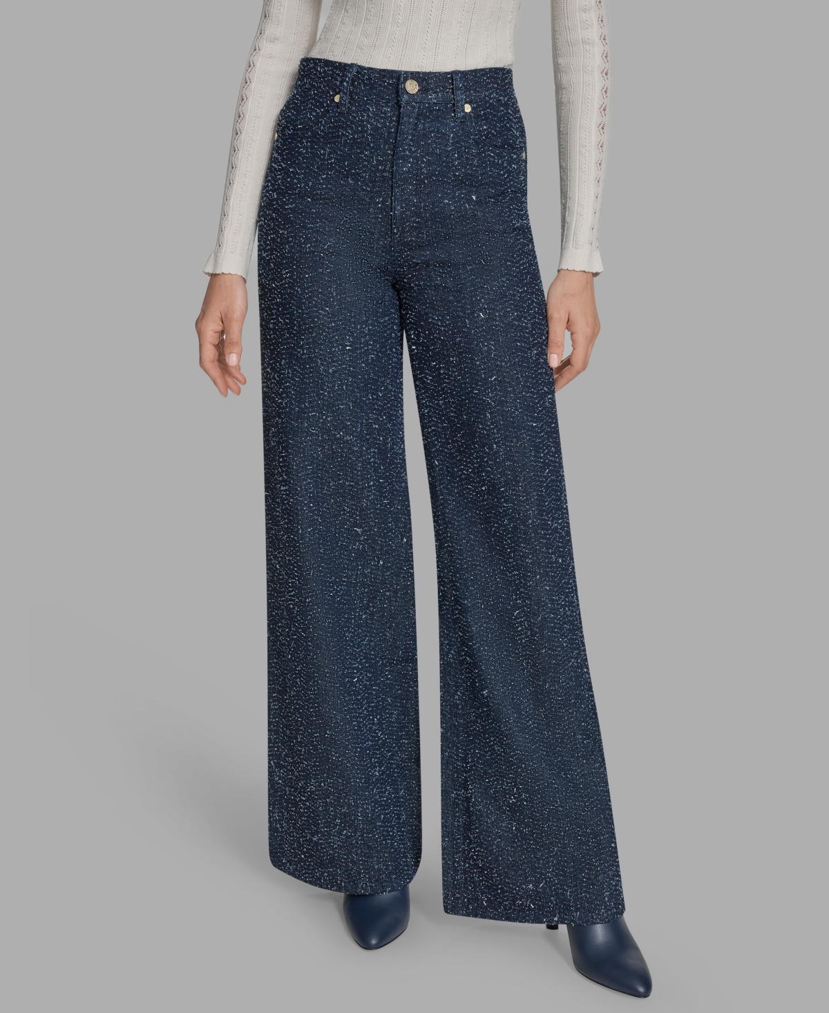 Bcbg Women's Textured Wide-Leg Jeans