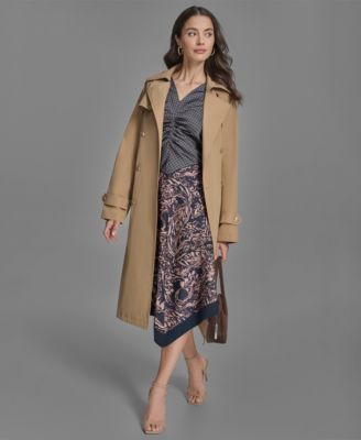 Women's Long Sleeve Mix-Print V-Neck Dress