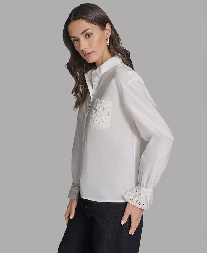 Women's Long Sleeve Button-Up Embroidered Top - thumbnail 10