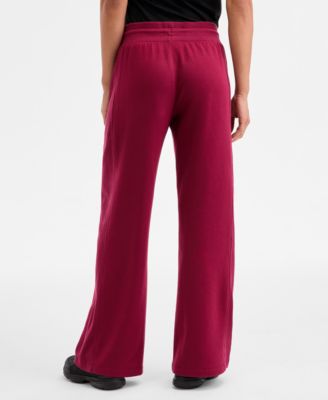 Women's Relaxed High-Rise Flare-Leg Fleece Pants, Macy's Exclusive 