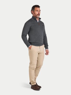 Men's Quarter Zip Cotton/Cashmere Knit