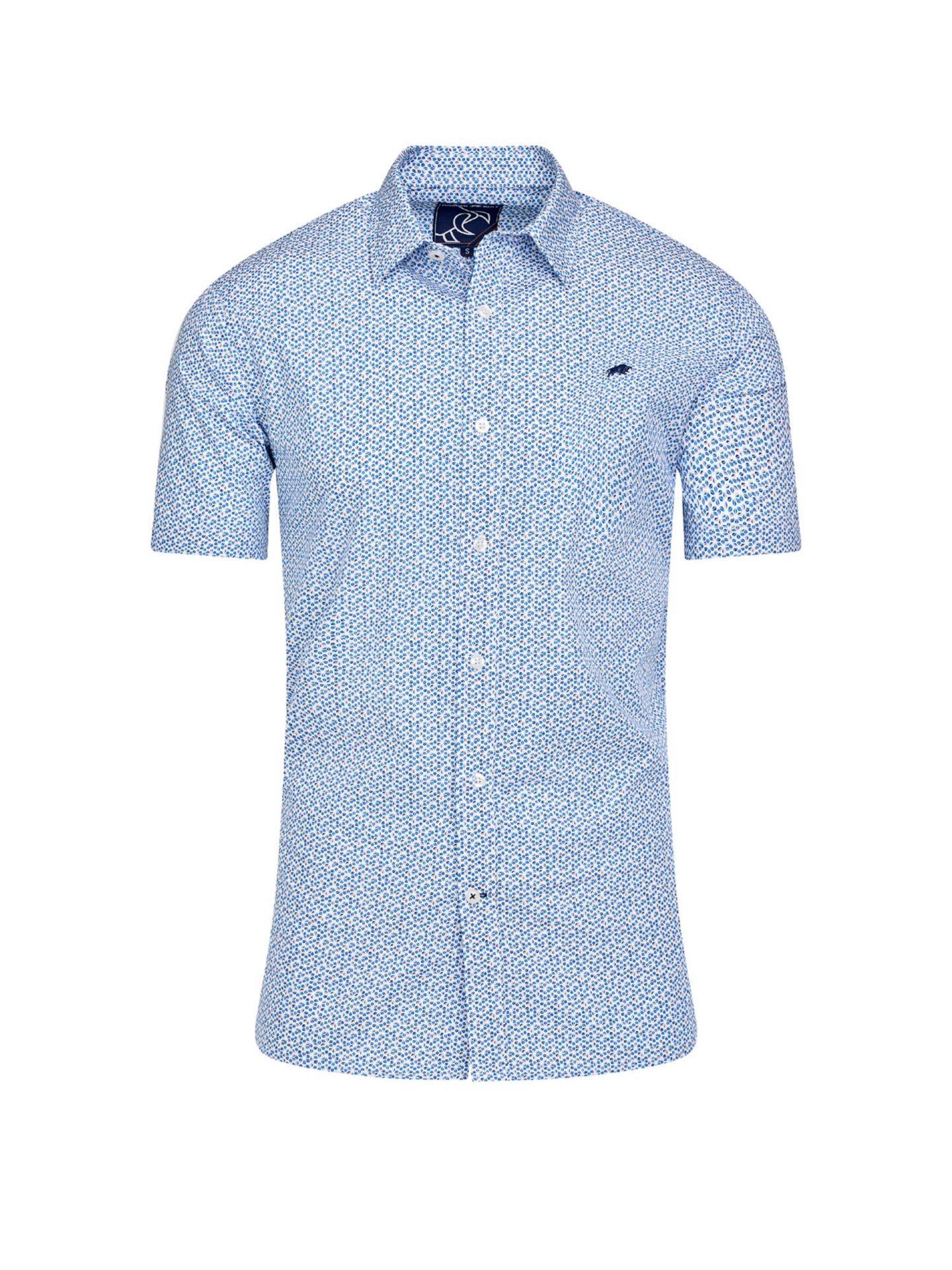 Мужская рубашка Raging Bull Short Sleeve Cotton Poplin, цвет: Синий, вариант 1 — фото 6