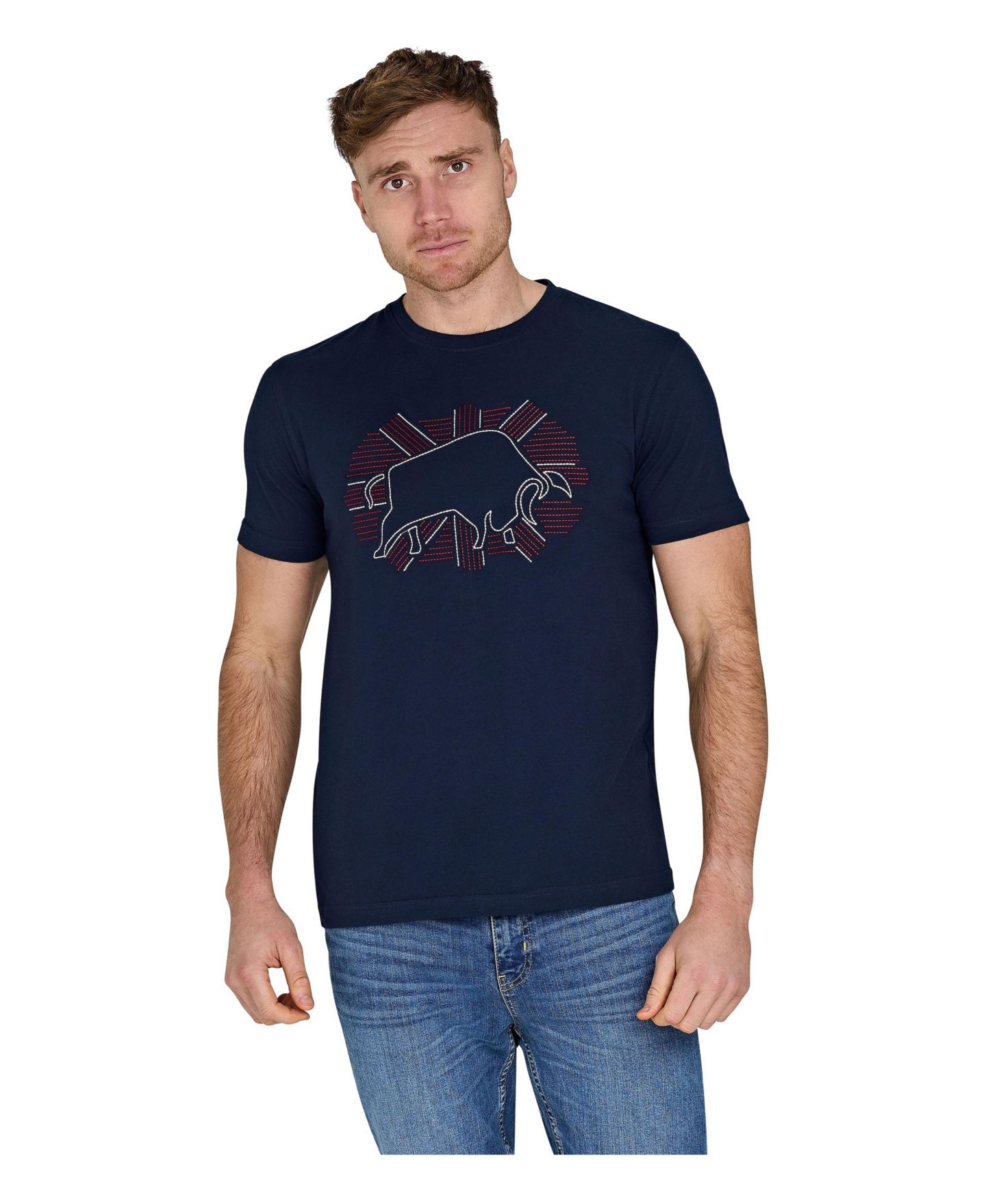 Мужская футболка Raging Bull Outburst Union Jack Bull, цвет: Тёмно-синий — фото 1