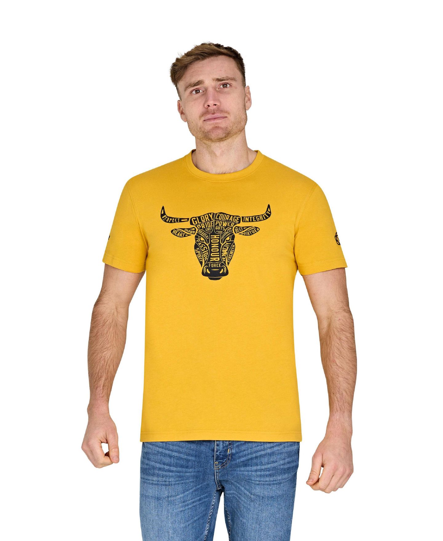 Мужская футболка Raging Bull YFC Word Bull Head, цвет: Жёлтый — фото 1