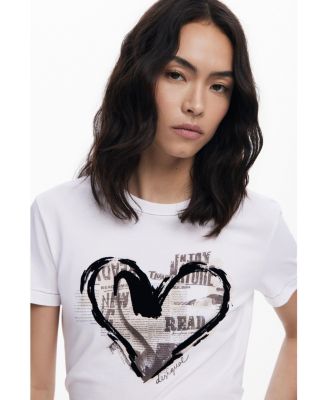 Women's Newspaper heart T-shirt