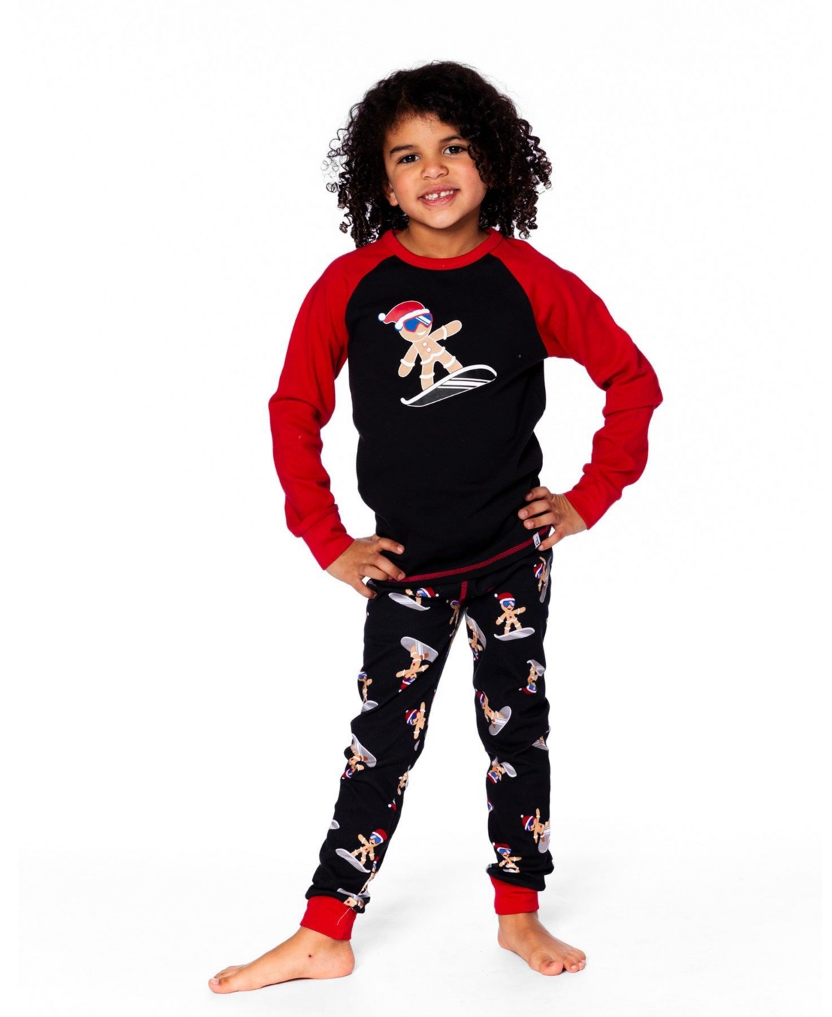 Deux par Boy Two-Piece Cotton Pajama Set Black Cookie Print