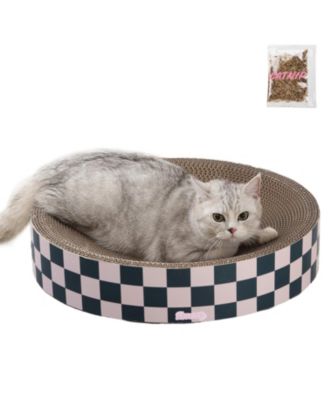 Nelson 20.13" Modern Cardboard Round Bowl Cat Scratcher with Catnip