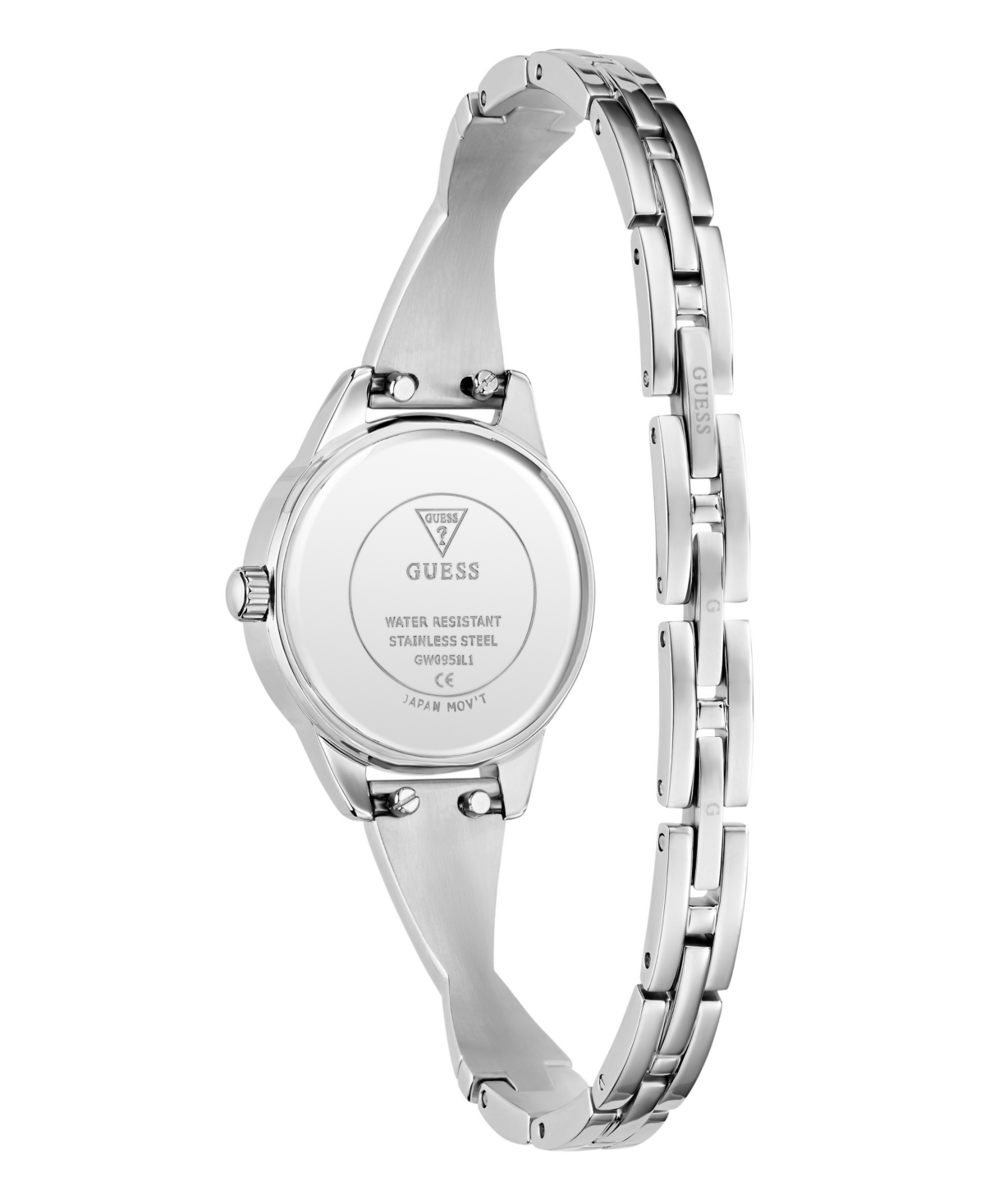 Guess Women's Silver Tone Analog Watch, 26mm In Transparent