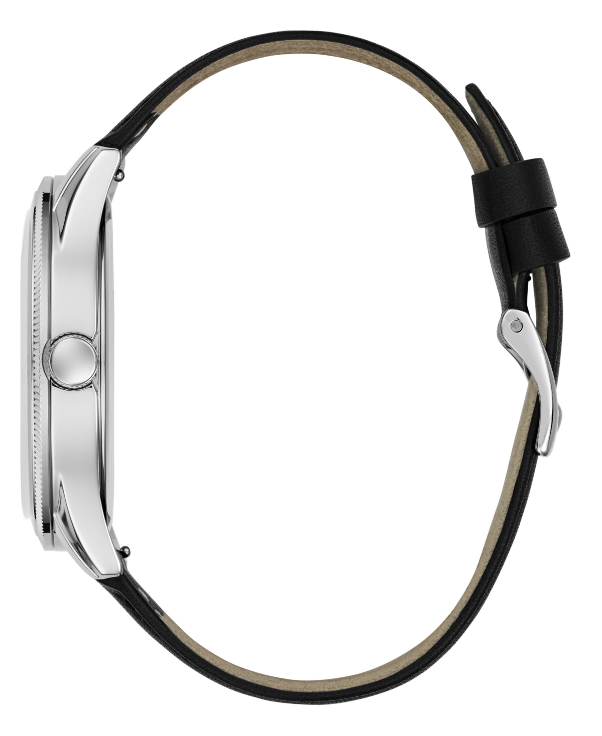 Guess Men's Black Silver Tone Analog Watch, 44mm In Black