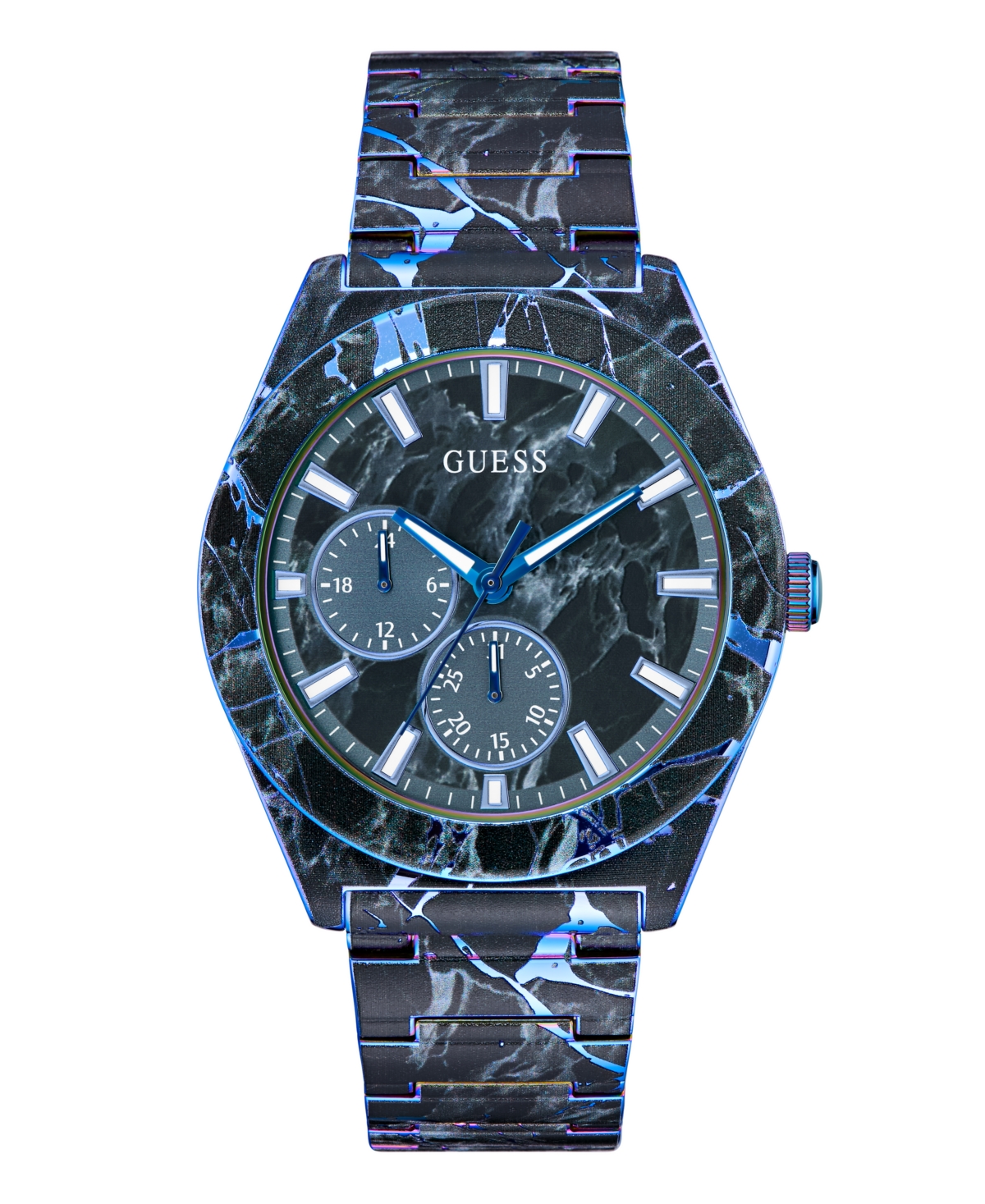 Guess Men's Black Multi-function Watch, 44mm In Blue